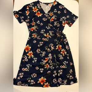 Floral wrap dress marine Xlarge XL George
